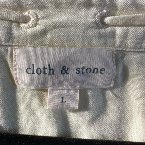 Cloth & Stone Yellow Sleeveless Drawstring Blouse Size L - Picture 8 of 10